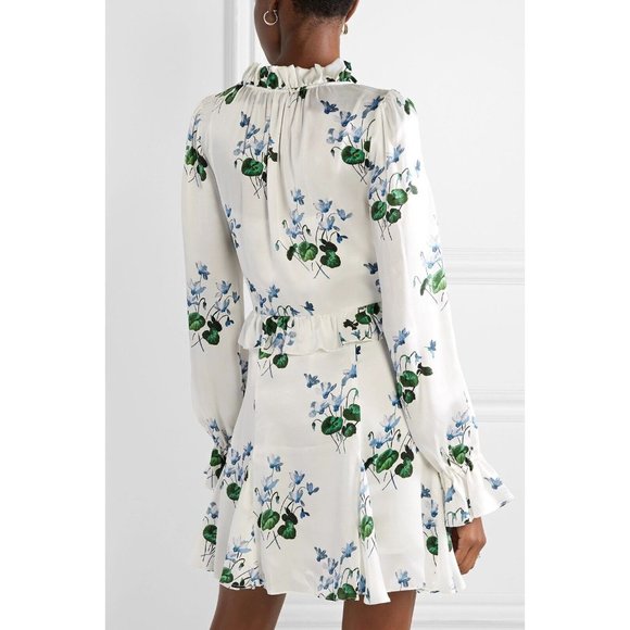 Les Reveries Ruffle Picnic Mini Dress Blue Daffodil - Picture 3 of 5